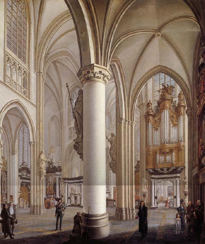 Vervloet Francois Interieur de la cathedrale Saint-Rombaut a Malines oil painting picture